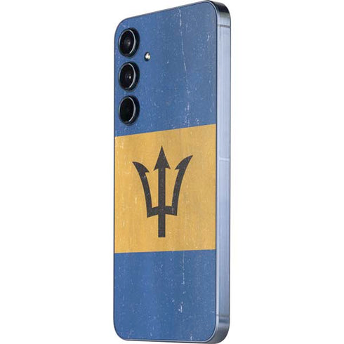 Barbados Flag Distressed Galaxy A55 5G Skin